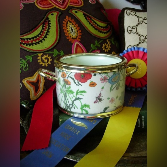 RARE Vintage GUCCI Accornero Ice Bucket Wine Cooler Barware Table Accessory GG - Picture 12 of 12